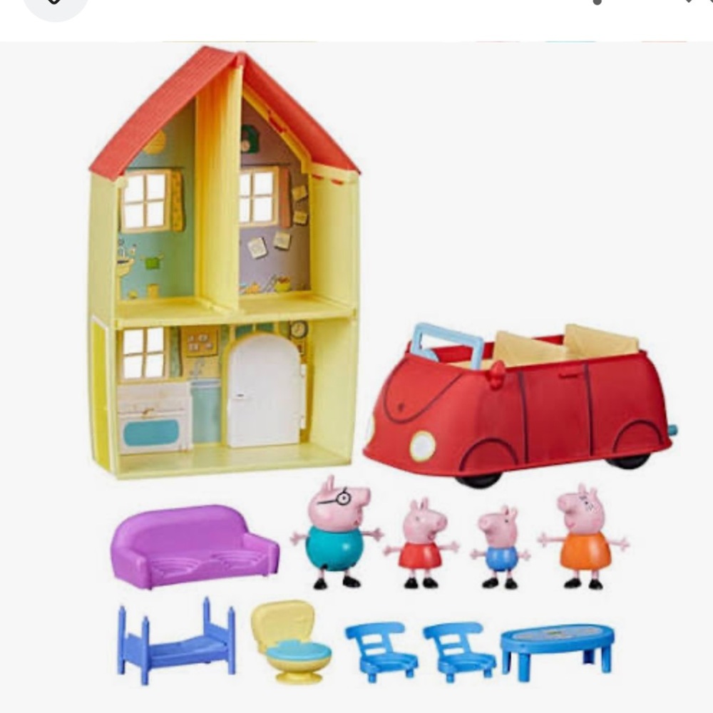 Peppa Pig Toys Peppa's Family Home Combo, House Playset with 4 Figures and Car